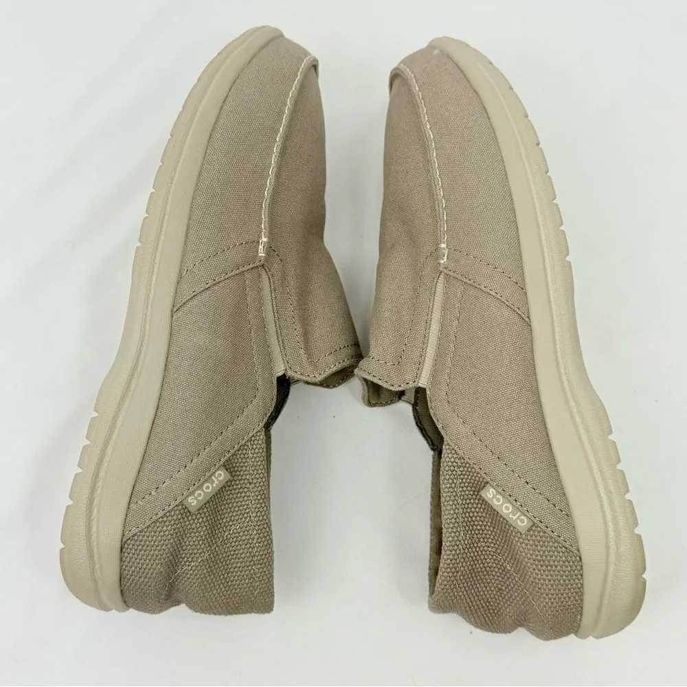 Crocs Tan Canvas Conversion Heel Slip On Deck Boat Loafers